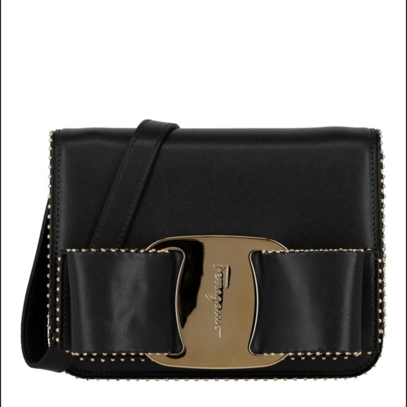 Salvatore Ferragamo Black and Gold Crossbody Bag - Picture 1 of 4